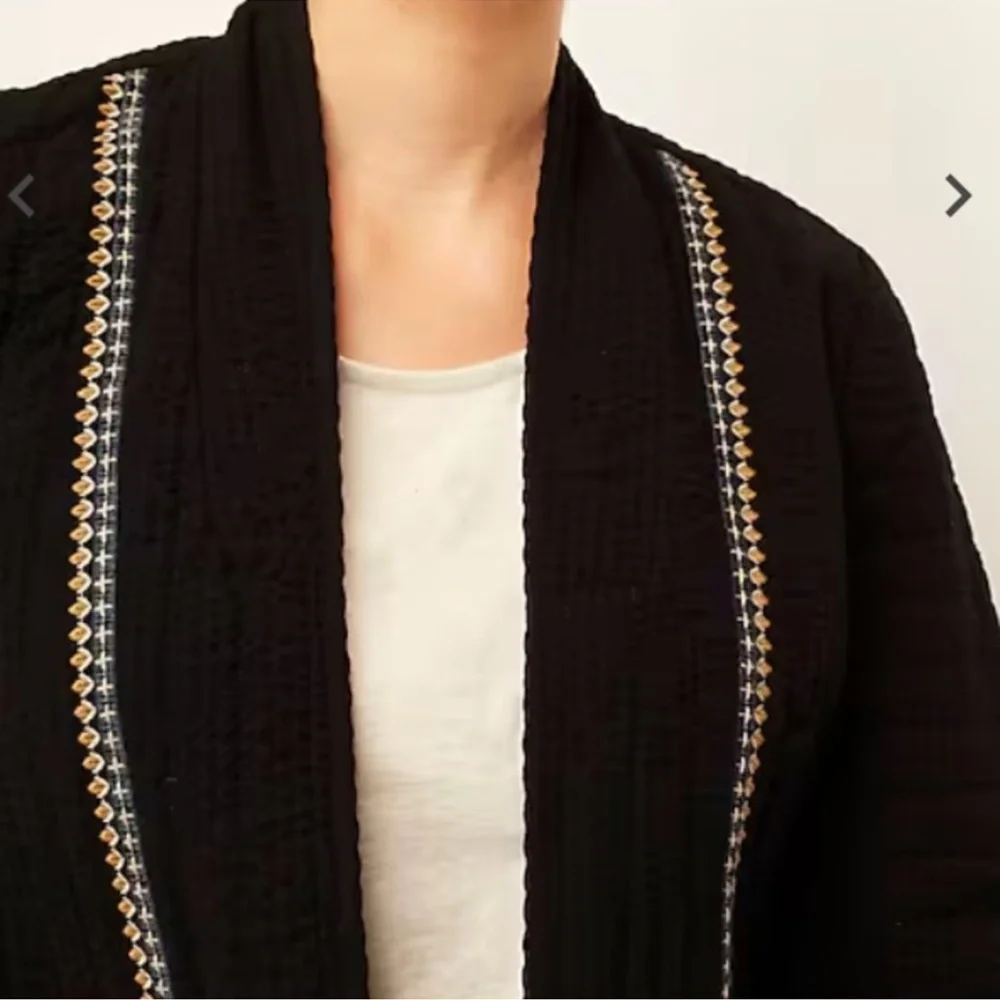 Pure Jill x J.Jill Seersucker Quilted Barn Coat Jacket XL